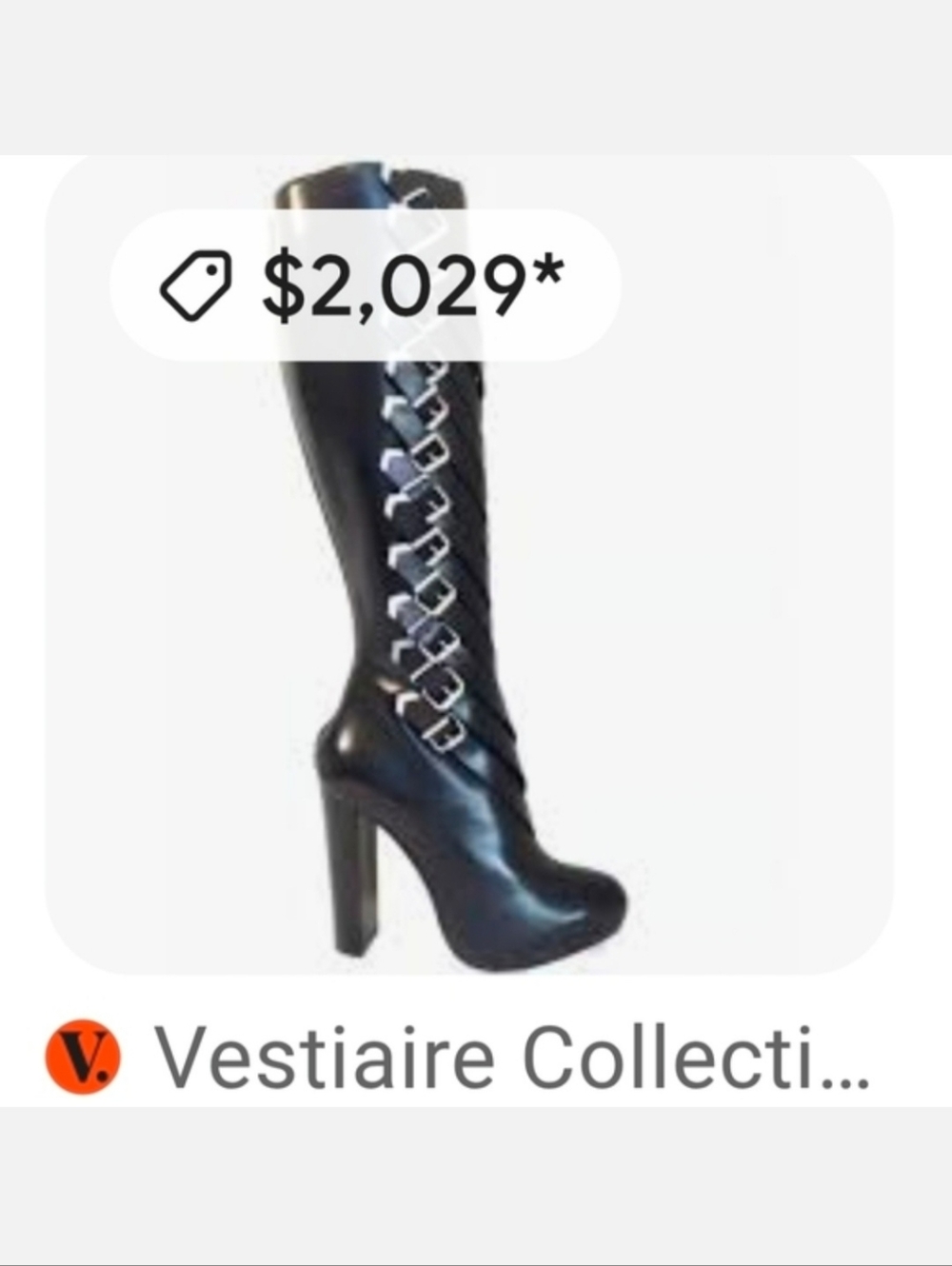 Christian Louboutin Black Leather High Heeled Boots with Silver Buckles EU 39 - Picture 2 of 13